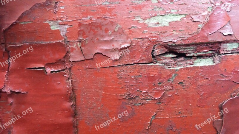 Wood Weathered Red Lack Ab Flaked Off