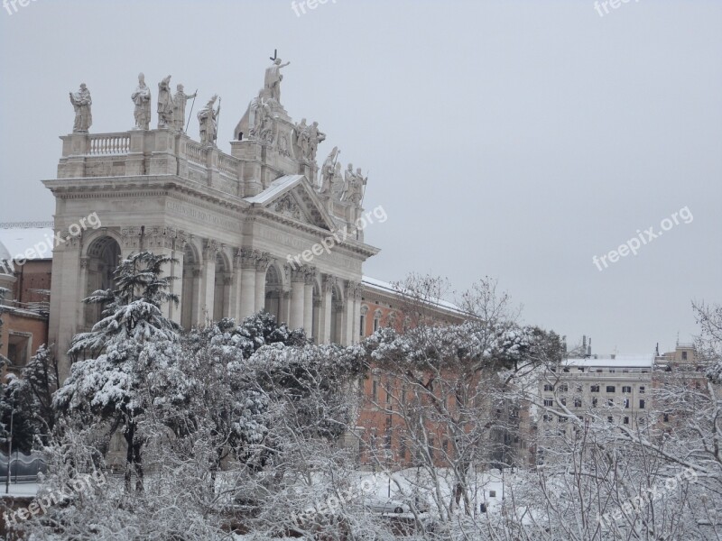 Rome Snow San Giovanni Free Photos