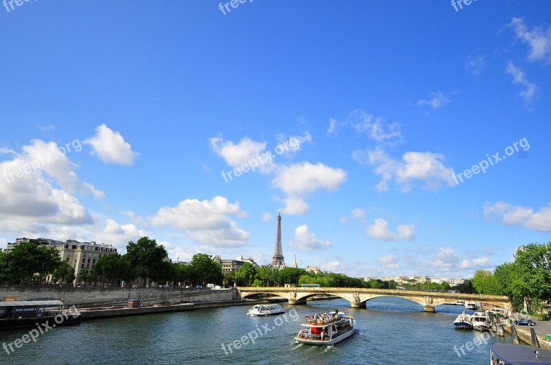 Paris Eiffel Tower Europe River Seine Seine