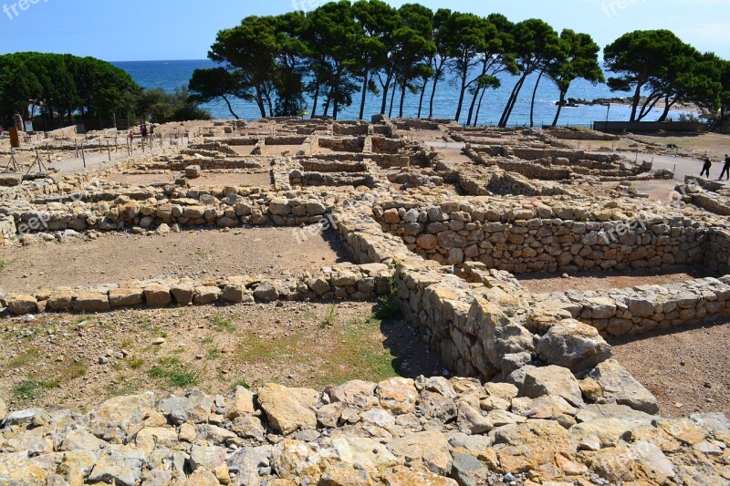 Ancient Ruins Ruins Of Empúries Empãºries Costa Brava Ancient City