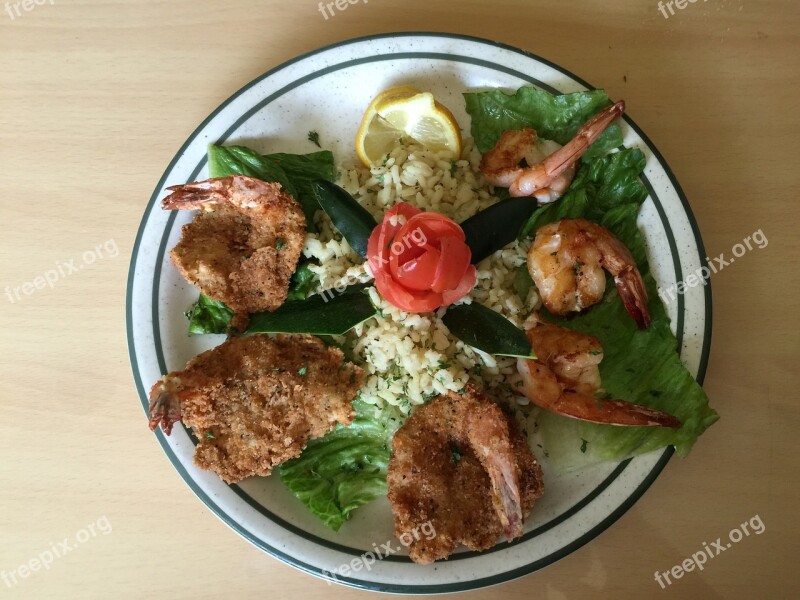 Fried Shrimp Platter Shrimp Fried Food Meal