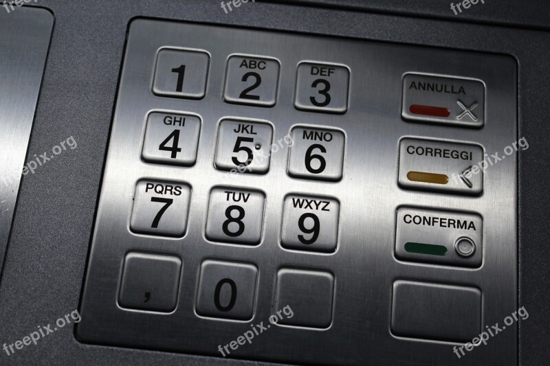 Atm Keypad Keyboard Numbers Letters Code