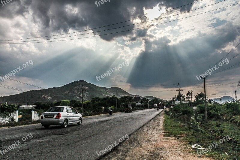 Road Sun Rays Travel Landscape