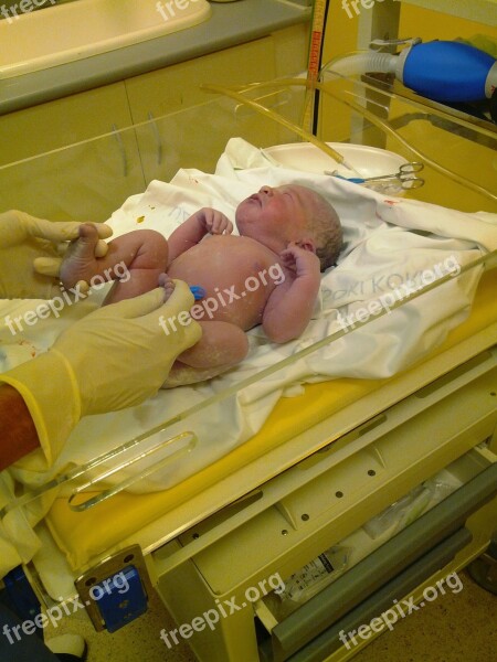 Birth First Breath Baby Delivery Room Navel