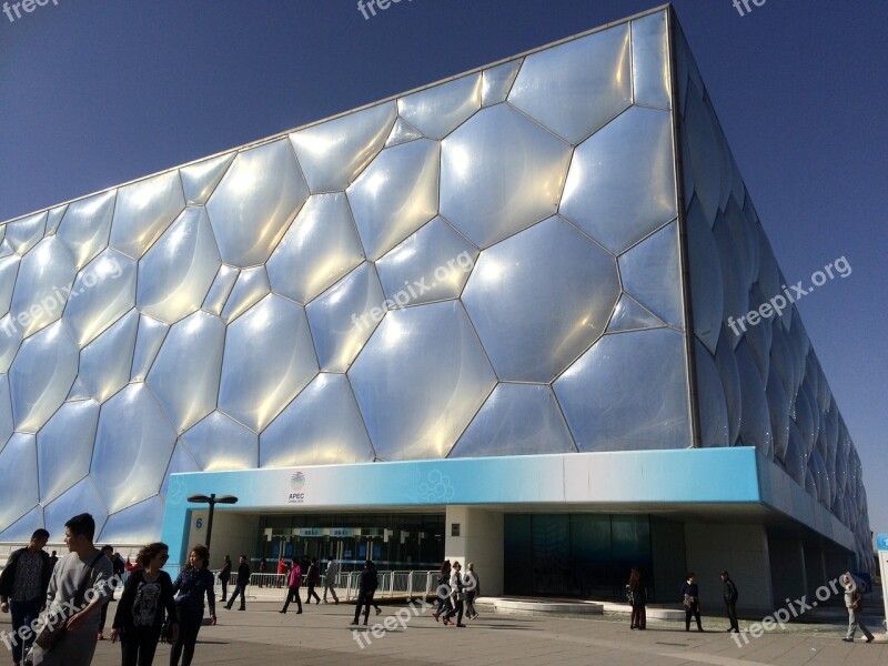 Olympic Village Beijing Watercube Free Photos