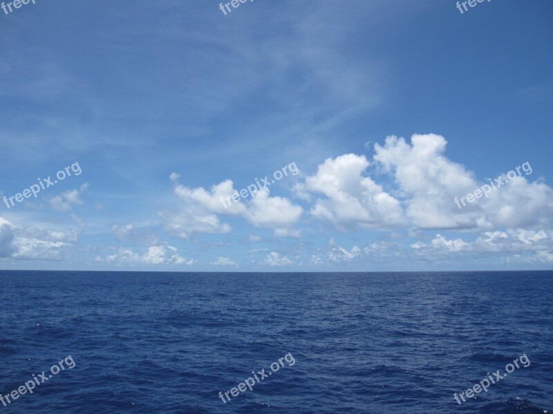 Blue Sky And White Clouds Cloud Marine Sea Water Sea