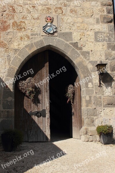 Burg Katzenstein Castle Gate Input Old Door