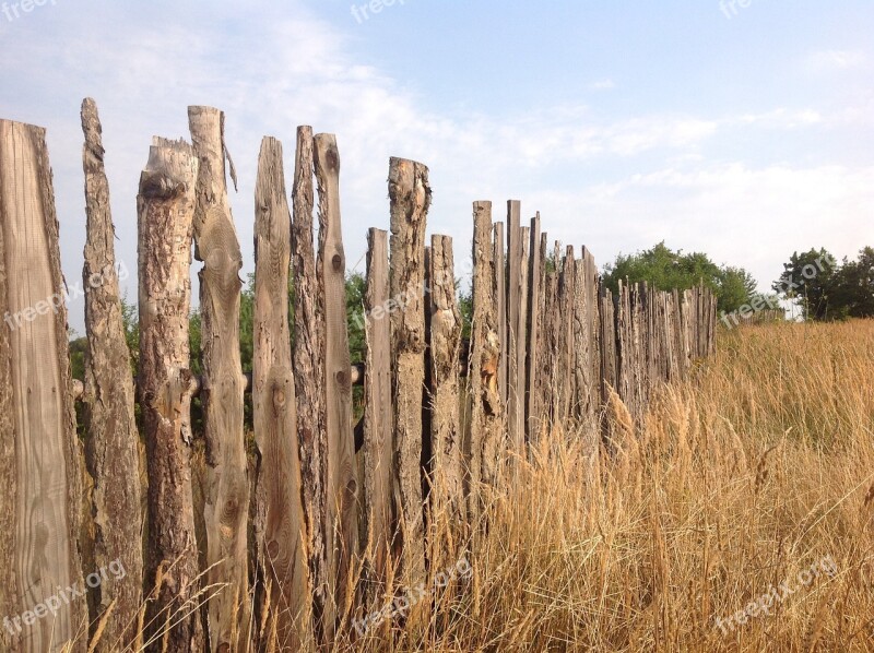 The Fence Fencing Wooden Sky Landscape