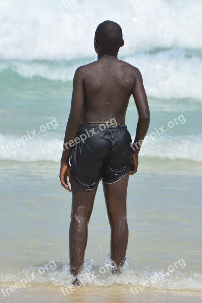 Child People Sea Black Boy