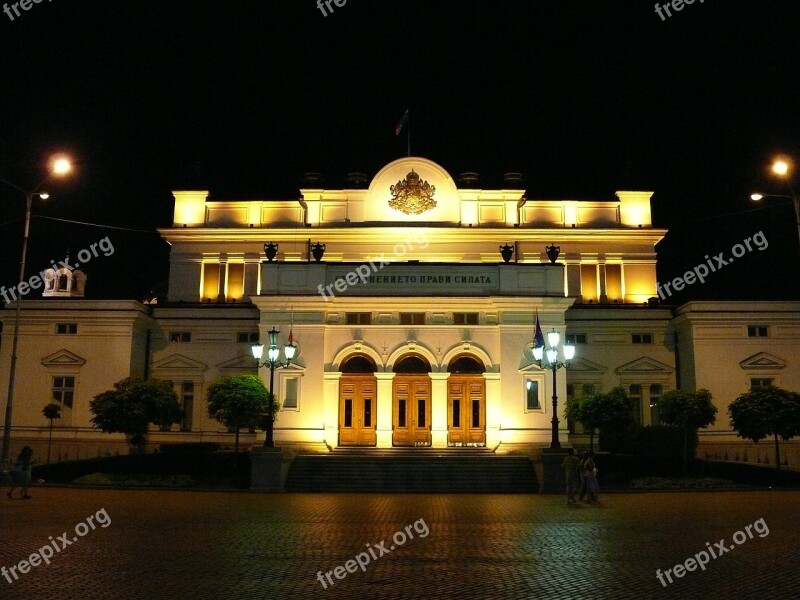 Bulgaria Sofia Night National Assembly Free Photos