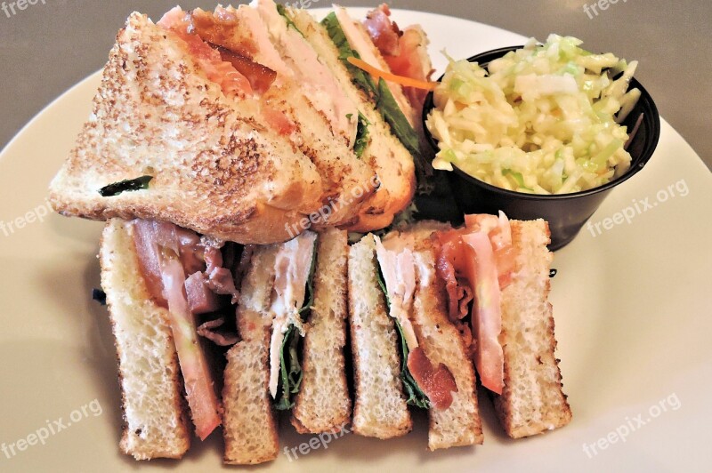 Clubhouse Sandwich Food Chicken Bacon Tomato