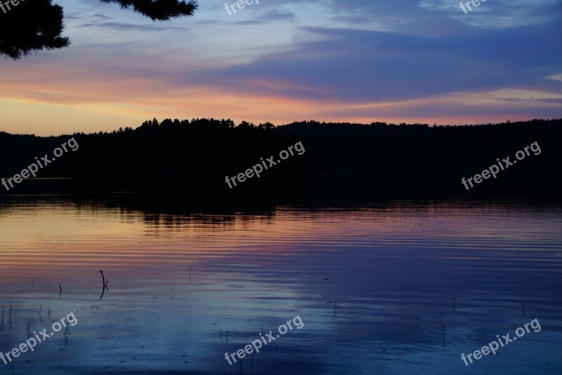 Abendstimmung Sunset Lake Sweden Förjön Lake