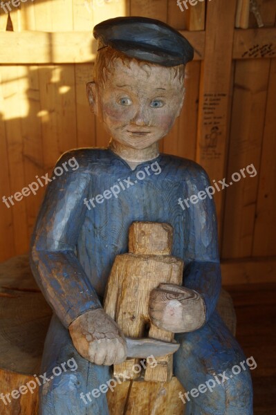 Holzfigur Lönneberga Emil Tischlerschuppen Astrid Lindgren