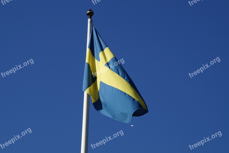 Sweden Flag Blow Wind Sky