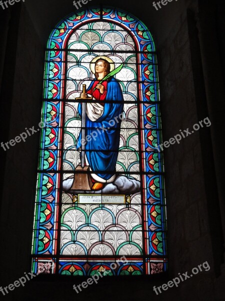 Basilica Saint Eutrope Saintes France Stained Glass