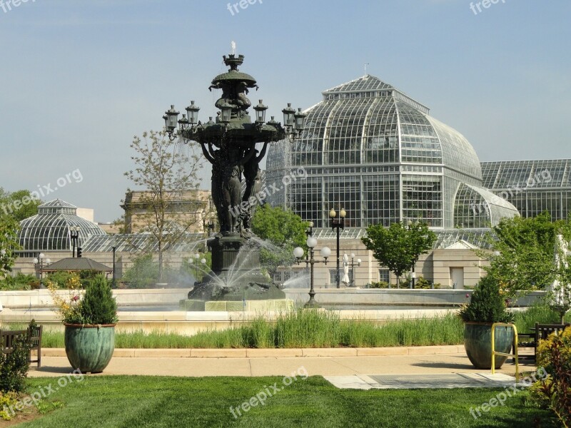 Bartholdi Fountain Washington Dc Usa Glass House Greenhouse