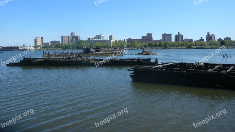 Barges Ships Sunken Graveyard Old