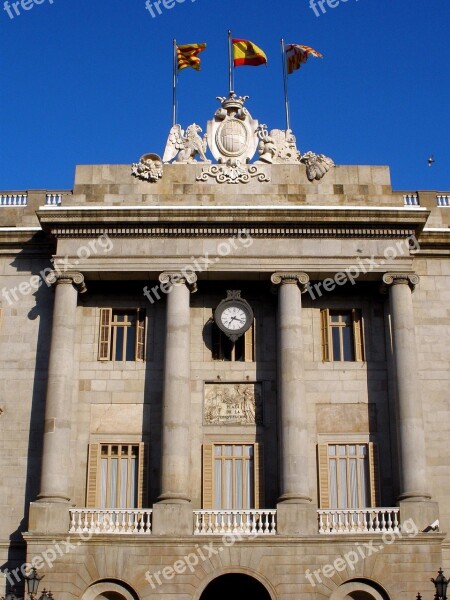 Barcelona City Hall Neoclassical Facade Columns