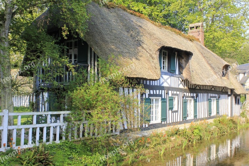 House Facade Studs Thatch Normandy