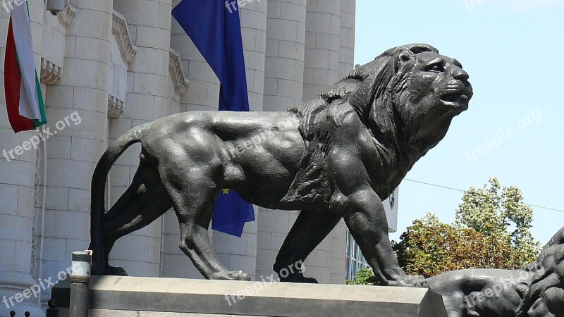 Lion Statue Sofia Courthouse In Sofia Free Photos