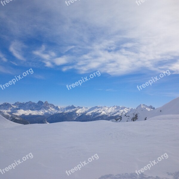 South Tyrol Obereggen Mountains Snowfall Ter