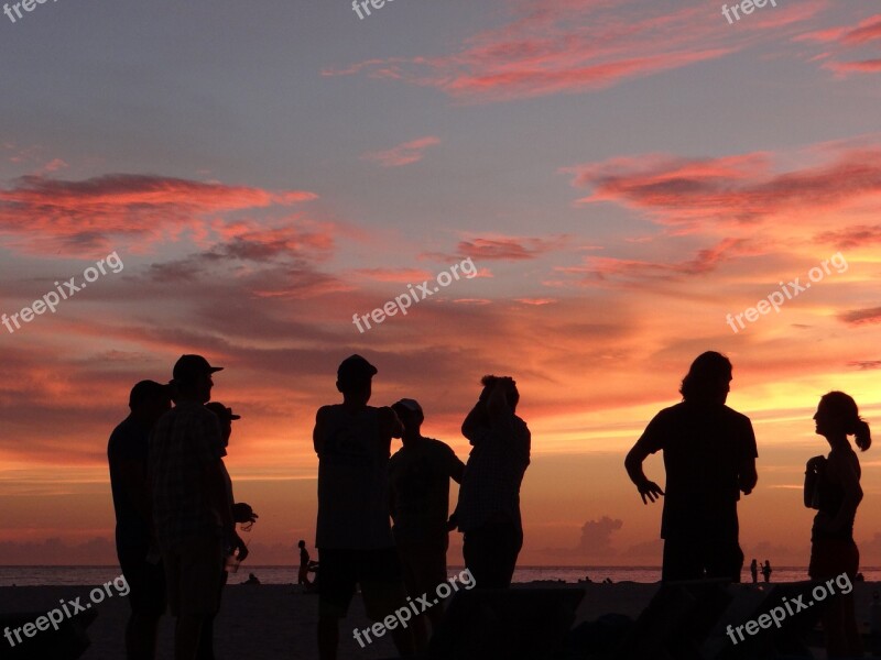 Sunset St Petersburg Florida Human Silhouette