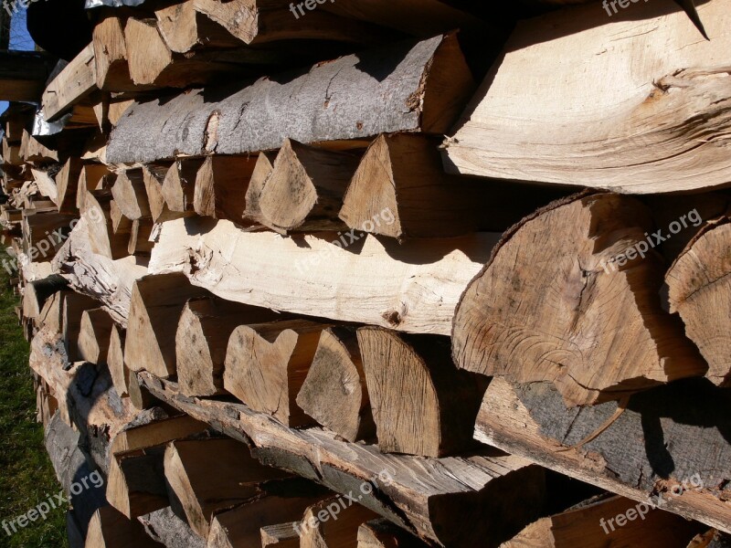 Wood Holzstapel Firewood Growing Stock Brown