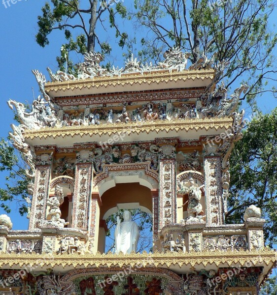 Viet Nam Temple Portico Caodai Religion