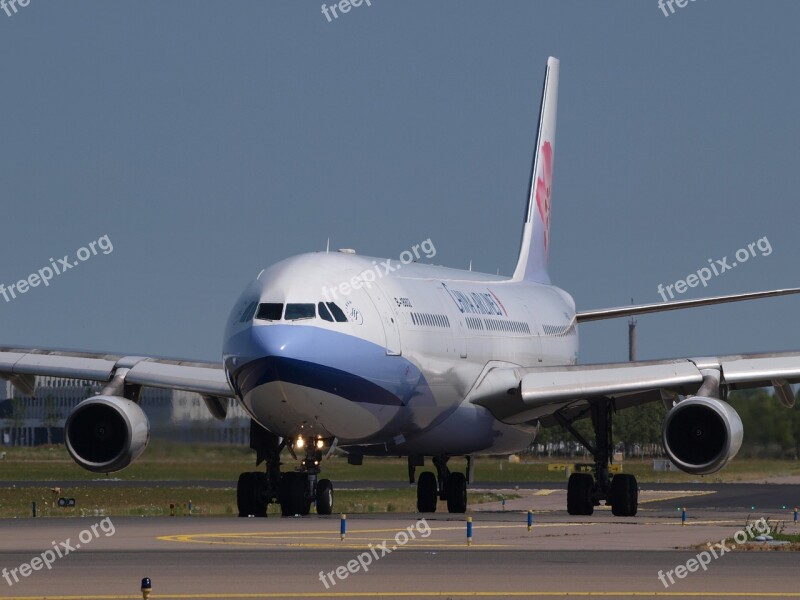 China Airlines Airbus A340 Aircraft Airplane Taxiing