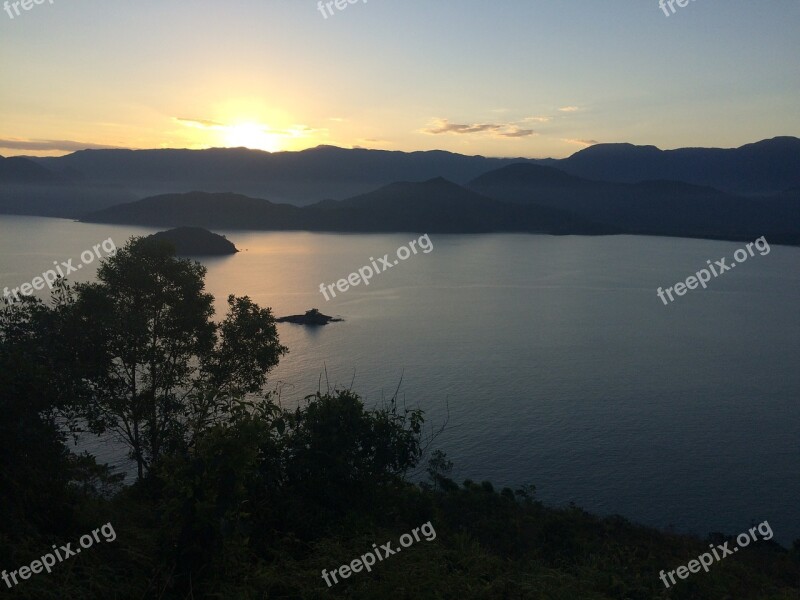 Ubatuba Sunset Serra Landscape Tourism