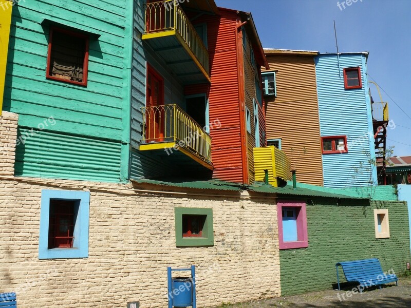 Buenos Aires Old Houses Colors Free Photos