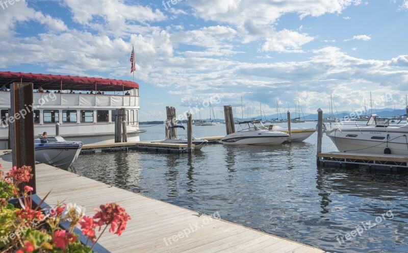 Vermont Lake Champlain Marina Summer Clouds