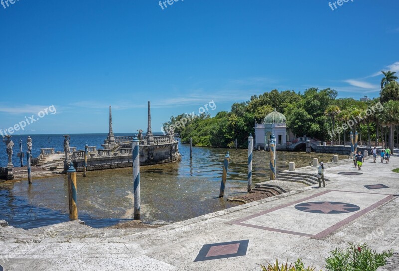 Vizcaya Miami Florida Dock Ocean