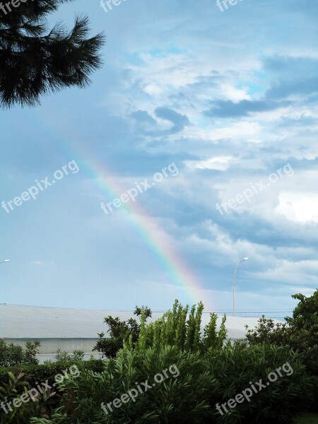 Rainbow Rain Sky Storm Clouds