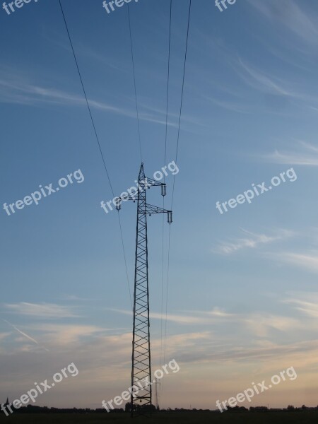 Power Poles Sunset Cloud Mood Free Photos