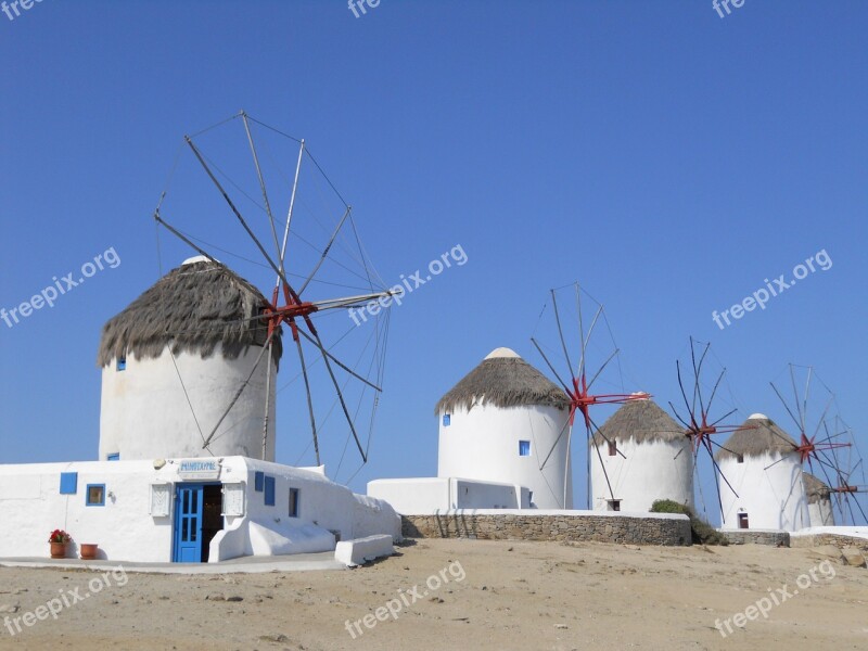 Windmills Summer Wind Free Photos