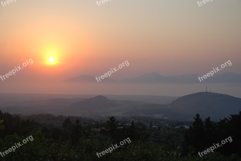 Sunset Summer Orange Sun Evening