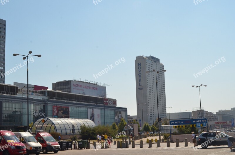 Warsaw The Centre Of Children's Parade Agglomeration Skyscrapers