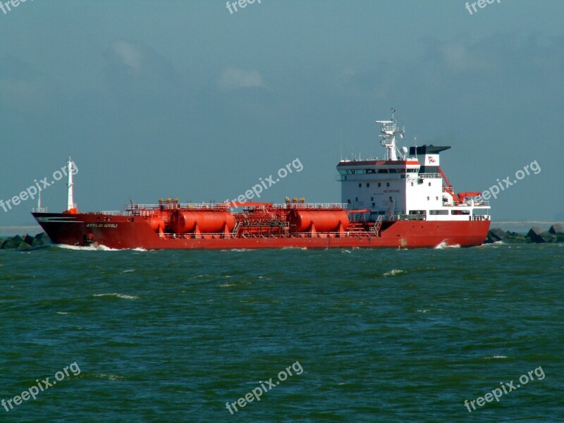 Attilio Levoli Ship Leaving Port Rotterdam