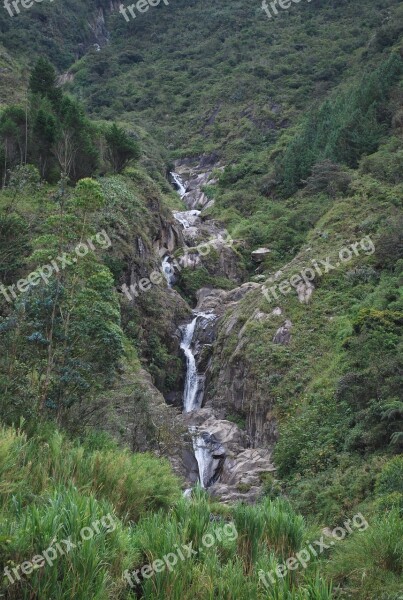 Waterfall Banos Banos Agua Santa