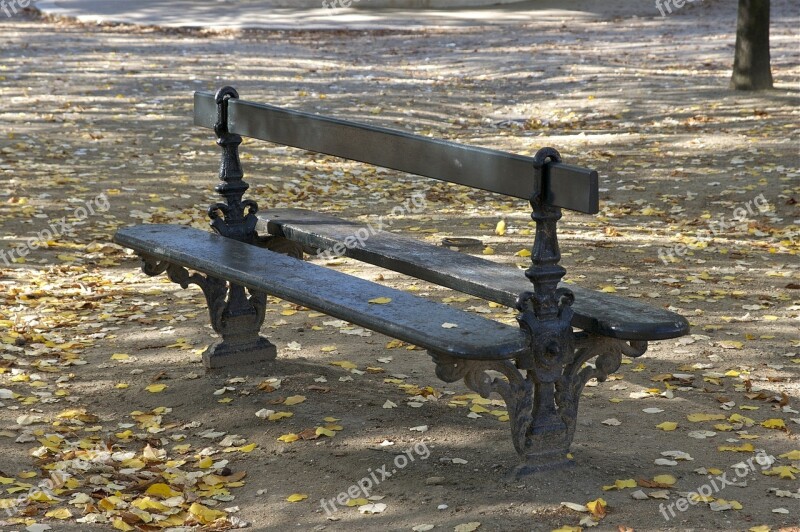 Bench Luxembourg Garden Paris Wooden Park