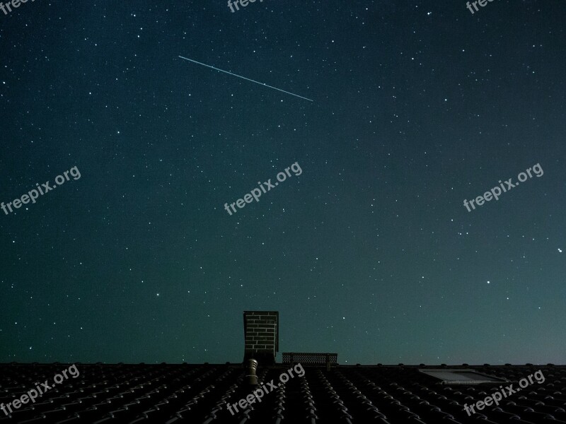 Night Sky Stars Roof Home