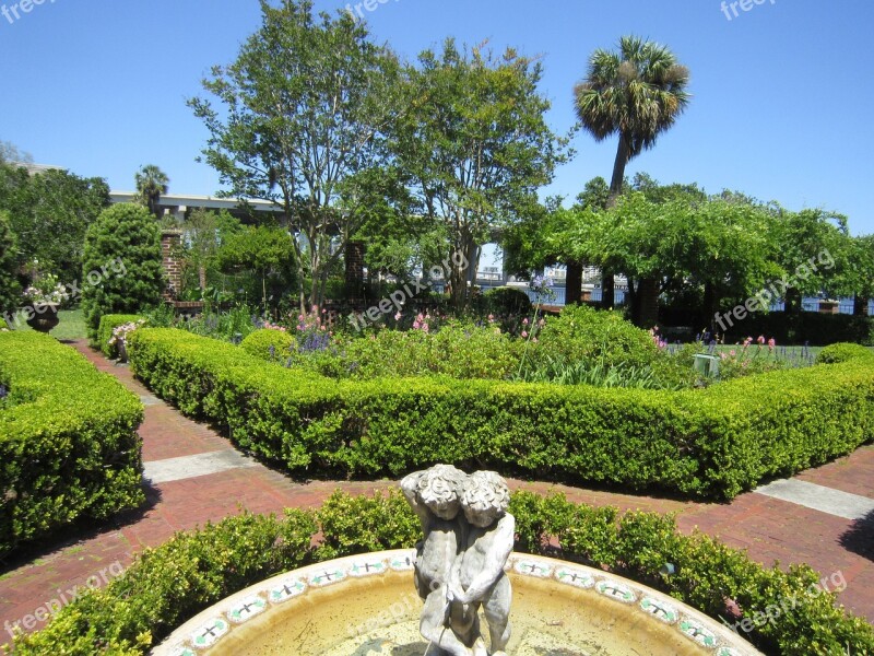 Gardens Fountain Nature Park Outdoor