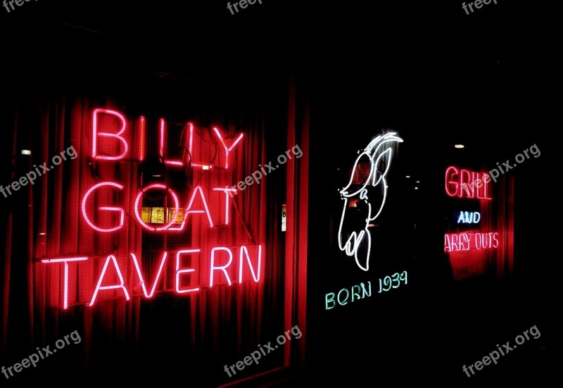 Tavern Barn Night Neon Sign Chicago Illinois