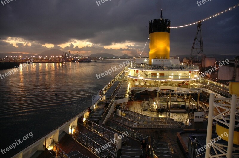 Cruise Ship Boat Night Travel Sea