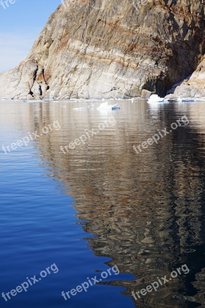 Mountain Water Mirroring Sky Sea