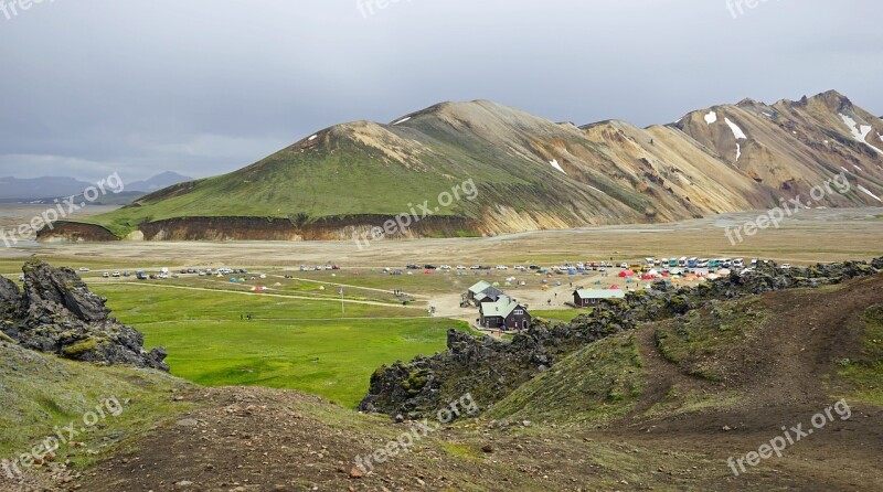 Iceland Landmannahellir Landscape Volcanic Rock Impressive