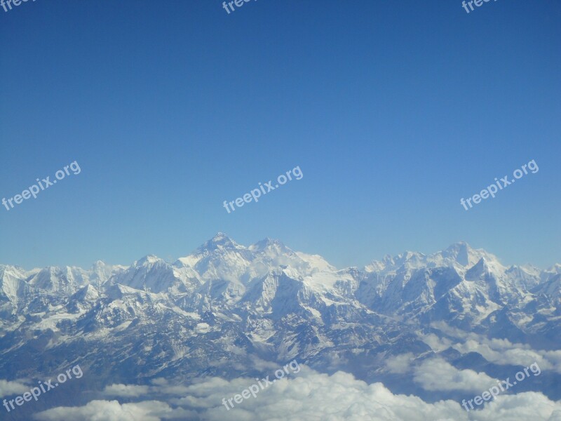 Himalayan Mountain Range Nepal Himalayan Mountain Snow