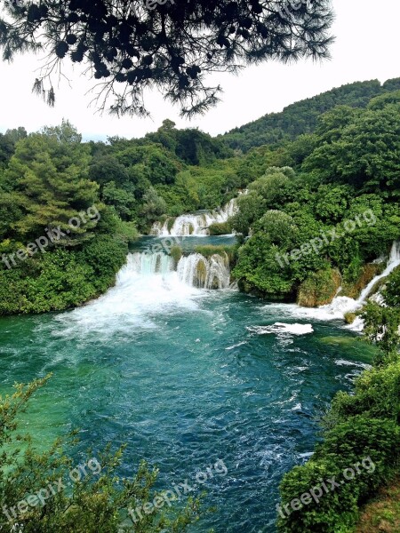 Croatia Waterfall National Park Dalmatia Waterfalls Nature