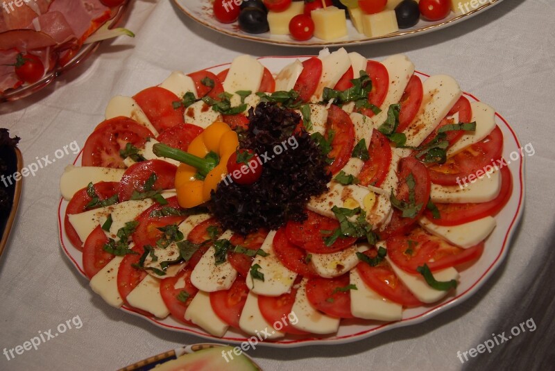 Tomato Mozzarella Starter Eat Free Photos